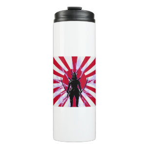 Japanese Flag & Rising Sun Samurai Warrior Thermal Tumbler