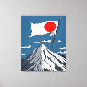 Japanese Flag Travel poster Canvas Print