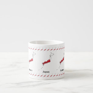 Japanese Flag Within Map Souvenir Design Espresso Cup