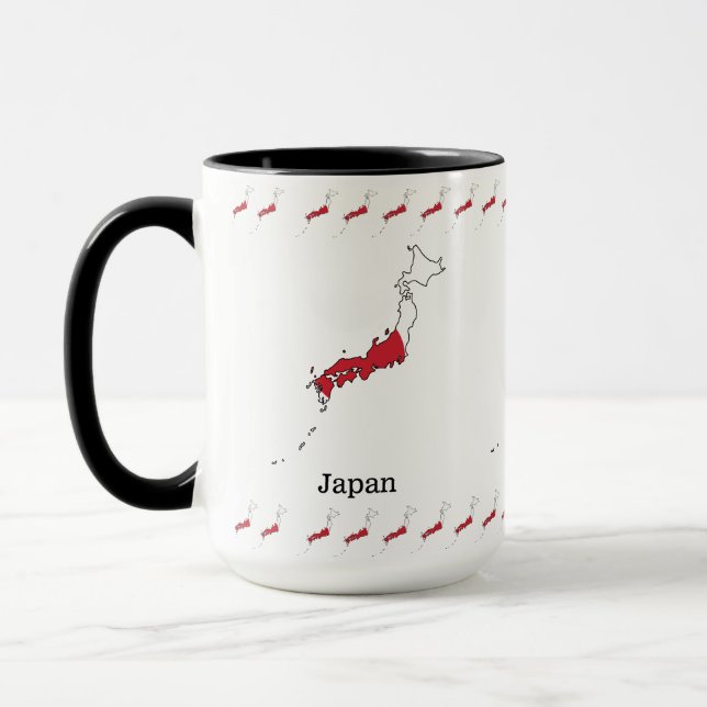 Japanese Flag Within Map Souvenir Design Mug (Left)