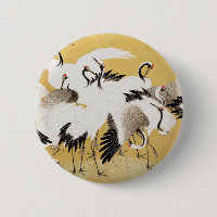 Japanese Flock Cranes Vintage Bird Rich Classic