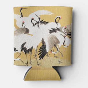 Japanese Flock Cranes Vintage Bird Rich Classic Can Cooler