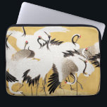 Japanese Flock Cranes Vintage Bird Rich Classic Laptop Sleeve<br><div class="desc">This beautiful bird image is based on the Japanese flock of cranes (18th century) vintage painting by Ishida Yutei. Original public domain image from the Minneapolis Institute of Art.</div>