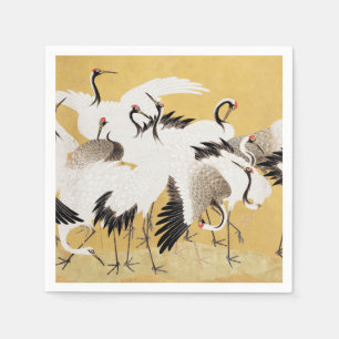 Japanese Flock Cranes Vintage Bird Rich Classic Napkin