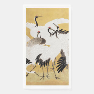 Japanese Flock Cranes Vintage Bird Rich Classic Napkin