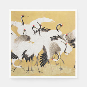 Japanese Flock Cranes Vintage Bird Rich Classic Napkin