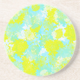 Japanese floral blue patterns coaster