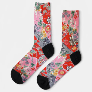 Japanese Floral Design Socks
