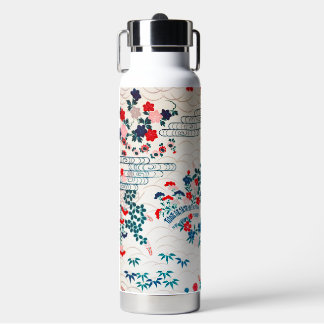 Japanese Floral Design Water Bottle