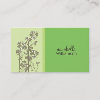 Japanese Floral Field Green Business Card