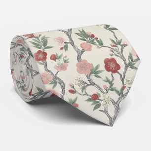 Japanese Floral Garden Pattern Tie