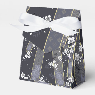 Japanese Floral Kimono Pattern Denim Favour Box