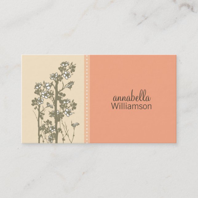 Japanese Floral Melon Business Card (Front)