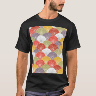 Japanese Floral Wave: Colourful Vintage T-Shirt
