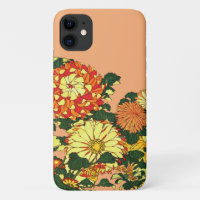 Japanese Flower Border, Mandarin Orange and Gold
