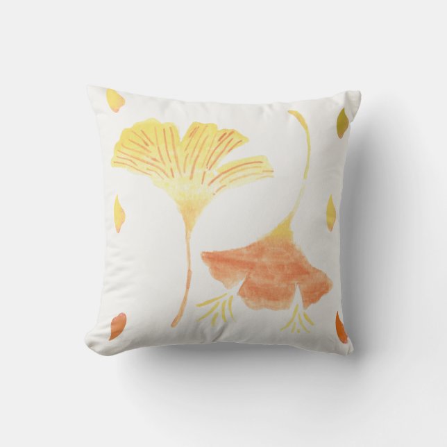 Japanese Flower Pattern Pillow – Graceful Blooms (Front)