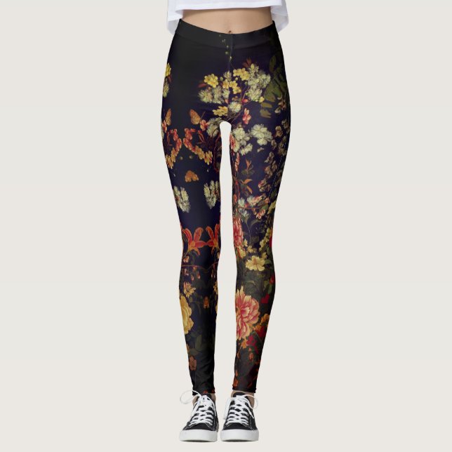JAPANESE FLOWERS Leggings (Front)