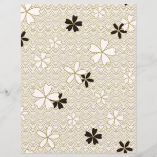 Japanese Flowers Scrapbook paper