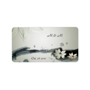 Japanese Flowers Wedding Label