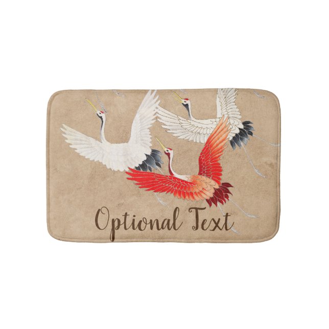 Japanese Flying Cranes Bath Mat (Front)