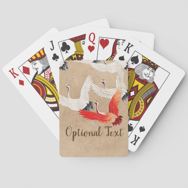 Japanese Flying Cranes Playing Cards (Back)