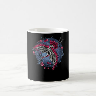 Japanese Flying Cranes Unique and Colourful Design Coffee Mug