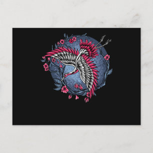 Japanese Flying Cranes Unique and Colourful Design Postcard
