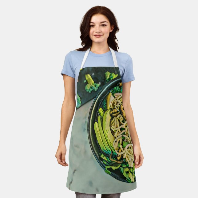 Japanese Food Art Apron (Worn)