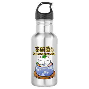 Japanese Food Chawanmushi Cat 532 Ml Water Bottle