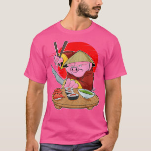 Japanese Food I Maki Lover I Samurai Sushi Pig (2 T-Shirt