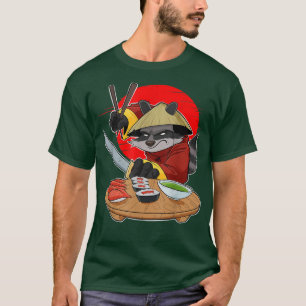 Japanese Food I Maki Lover I Samurai Sushi Racoon T-Shirt
