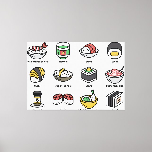 Japanese food items canvas print (Front)