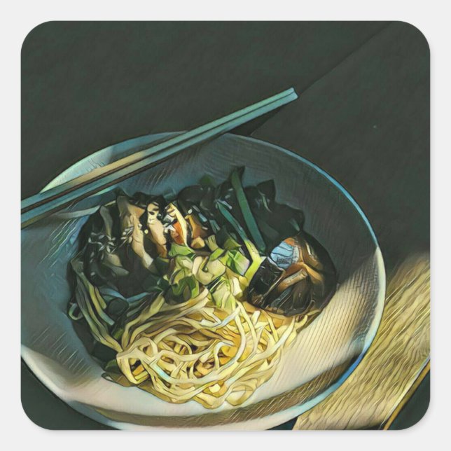 Japanese Food Lovers Square Sticker (Front)