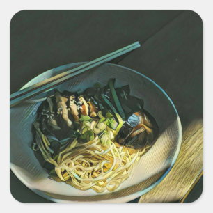Japanese Food Lovers Square Sticker