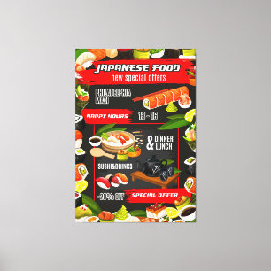Japanese food menu canvas print