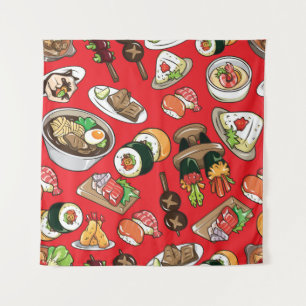 Japanese Food: Seamless Cultural Pattern Tapestry