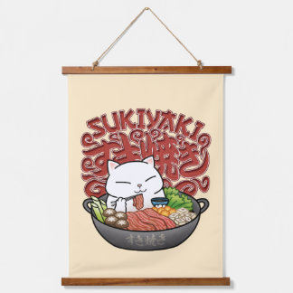 Japanese Food Sukiyaki Cat Hanging Tapestry