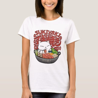 Japanese Food Sukiyaki Cat  T-Shirt