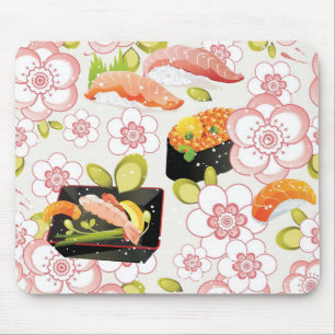 Japanese Food: Sushi Pattern 2 Mouse Pad
