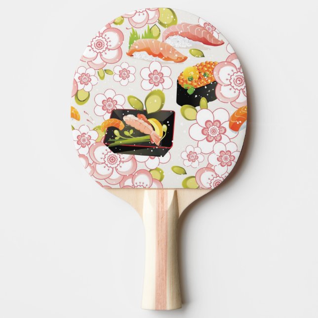 Japanese Food: Sushi Pattern 2 Ping Pong Paddle (Front)