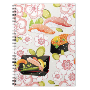 Japanese Food: Sushi Pattern 2 Spiral Notebook