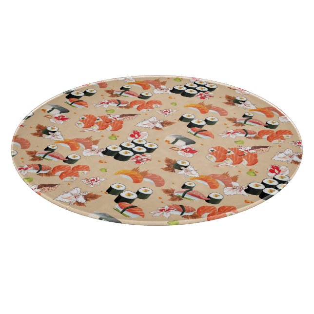 Japanese Food: Sushi Pattern 3 Cutting Board (Corner)