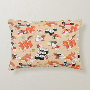 Japanese Food: Sushi Pattern 3 Decorative Cushion