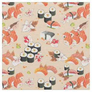 Japanese Food: Sushi Pattern 3 Fabric