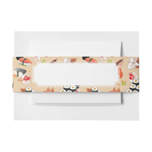 Japanese Food: Sushi Pattern 3 Invitation Belly Band