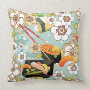 Japanese Food: Sushi Pattern 4 Cushion