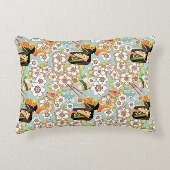 Japanese Food: Sushi Pattern 4 Decorative Cushion (Front)