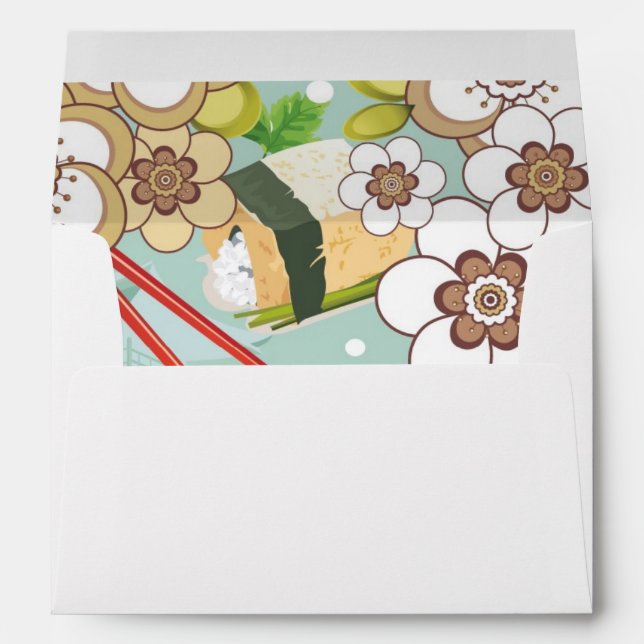 Japanese Food: Sushi Pattern 4 Envelopes (Back (Bottom))