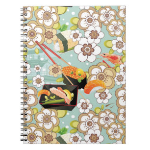 Japanese Food: Sushi Pattern 4 Spiral Notebook
