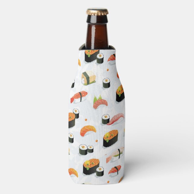 Japanese Food: Sushi Pattern Bottle Cooler (Bottle Front)